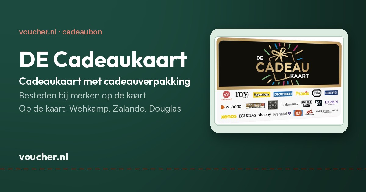 DE Cadeaukaart, brede cadeaukaart met merken als Wehkamp, Zalando en Douglas