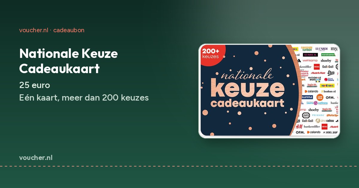 Nationale Keuze Cadeaukaart van 25 euro