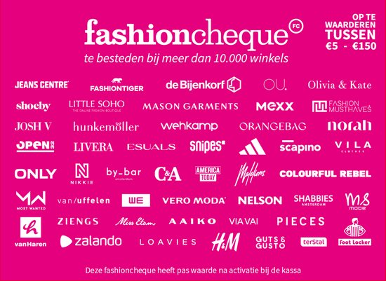 fashioncheque roze van 50 euro