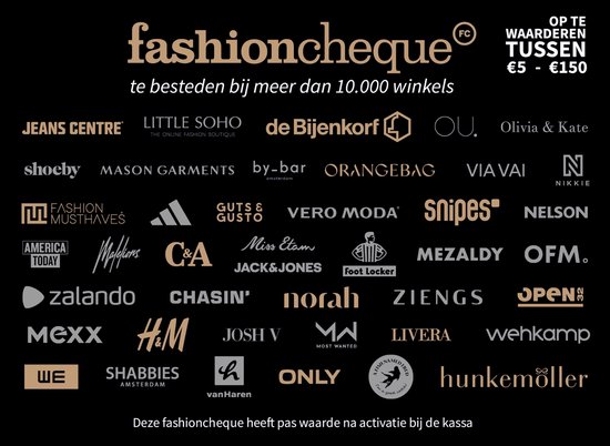 fashioncheque zwart van 100 euro